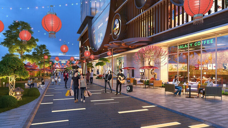 khu phố đèn lòng mang phong cách Nhật Bản, một điểm nhấn nổi bật của dự án hinode city