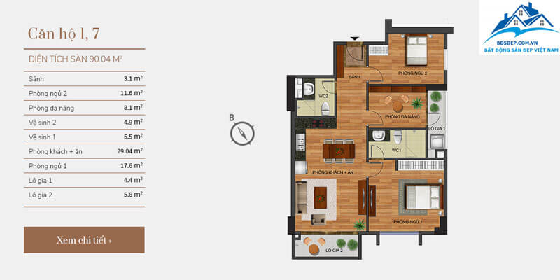 thiết kế căn hộ 1 và 7